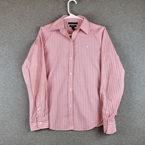Lauren Ralph Lauren Long Sleeve Shirt Womens Small Pink Striped Button Up